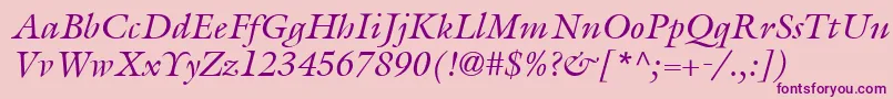 Шрифт ItcGalliardLtItalic – фиолетовые шрифты на розовом фоне