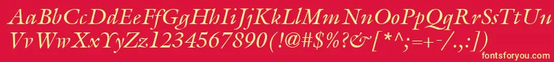 ItcGalliardLtItalic Font – Yellow Fonts on Red Background
