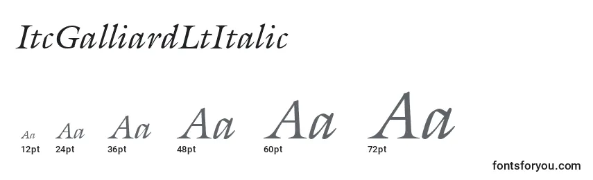 Размеры шрифта ItcGalliardLtItalic
