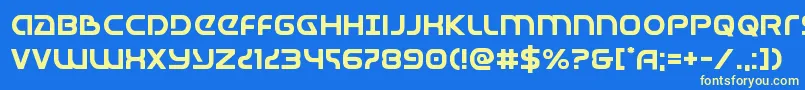 Universaljack Font – Yellow Fonts on Blue Background