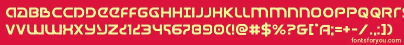 Fonte Universaljack – fontes amarelas em um fundo vermelho