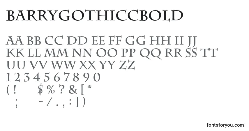 Schriftart BarrygothiccBold – Alphabet, Zahlen, spezielle Symbole