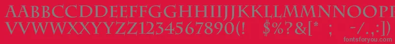 BarrygothiccBold Font – Gray Fonts on Red Background