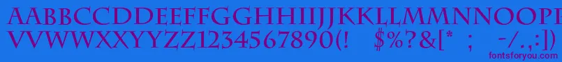 BarrygothiccBold Font – Purple Fonts on Blue Background