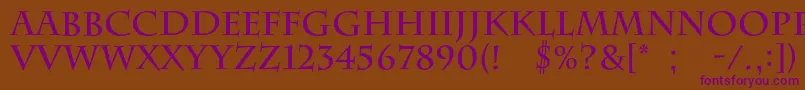 BarrygothiccBold Font – Purple Fonts on Brown Background