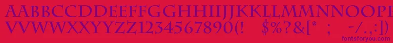 BarrygothiccBold Font – Purple Fonts on Red Background