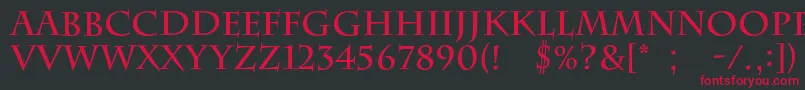 BarrygothiccBold Font – Red Fonts on Black Background