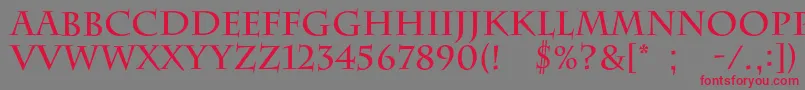 BarrygothiccBold Font – Red Fonts on Gray Background