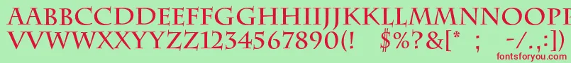 BarrygothiccBold Font – Red Fonts on Green Background