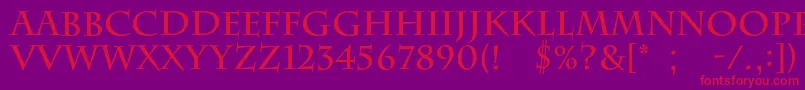 フォントBarrygothiccBold – 紫の背景に赤い文字