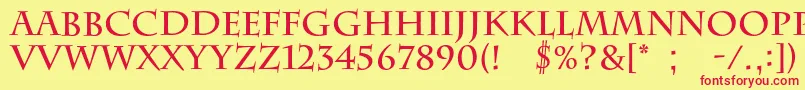 BarrygothiccBold Font – Red Fonts on Yellow Background