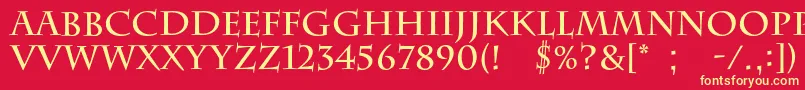 BarrygothiccBold Font – Yellow Fonts on Red Background