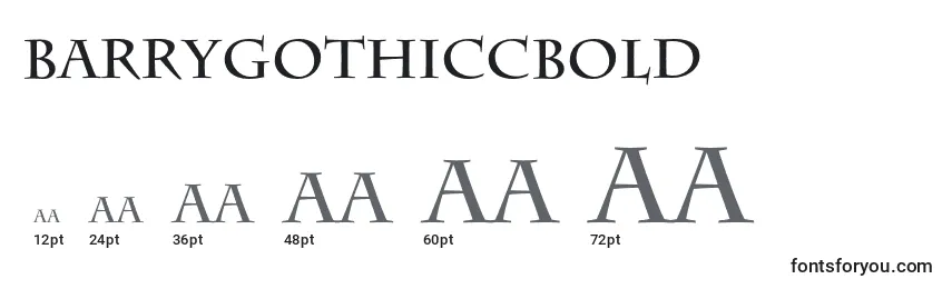 BarrygothiccBold Font Sizes