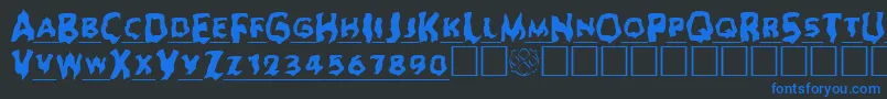 Ghoulheadline Font – Blue Fonts on Black Background