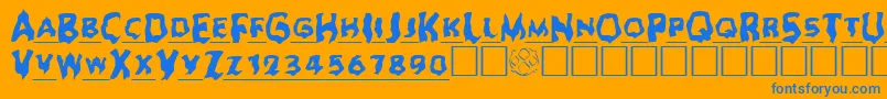 Ghoulheadline Font – Blue Fonts on Orange Background