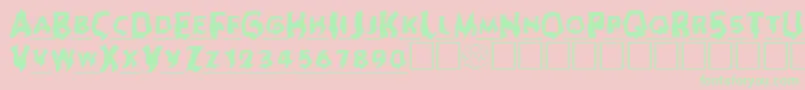 Ghoulheadline Font – Green Fonts on Pink Background