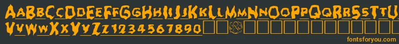 フォントGhoulheadline – 黒い背景にオレンジの文字