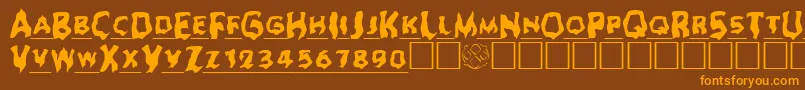 Ghoulheadline Font – Orange Fonts on Brown Background