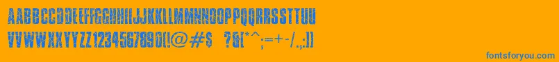 Brokenglass-Schriftart – Blaue Schriften auf orangefarbenem Hintergrund