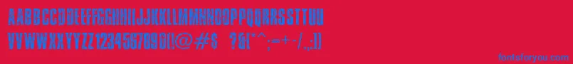 Шрифт Brokenglass – синие шрифты на красном фоне