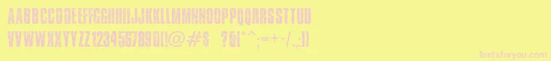 フォントBrokenglass – ピンクのフォント、黄色の背景