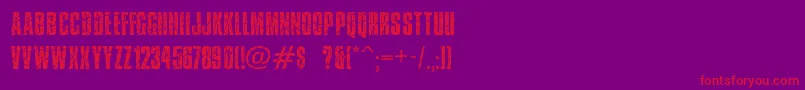 Brokenglass-Schriftart – Rote Schriften auf violettem Hintergrund