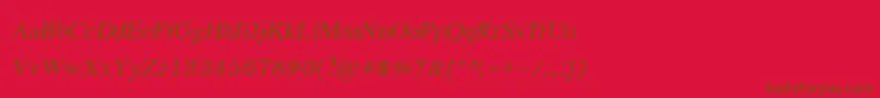 EucrosiaupcItalic Font – Brown Fonts on Red Background