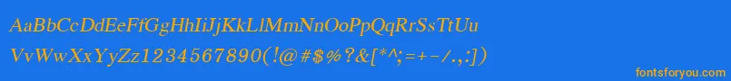 Шрифт EucrosiaupcItalic – оранжевые шрифты на синем фоне