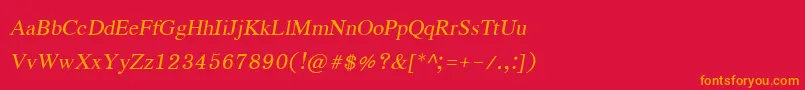 EucrosiaupcItalic Font – Orange Fonts on Red Background