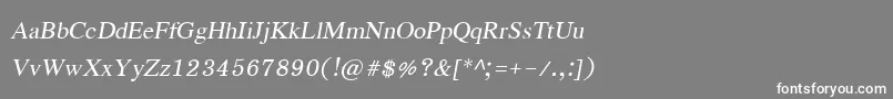 フォントEucrosiaupcItalic – 灰色の背景に白い文字