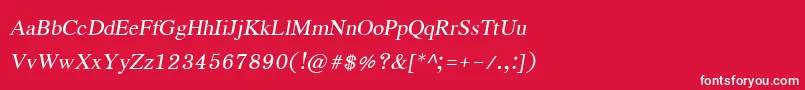 EucrosiaupcItalic Font – White Fonts on Red Background