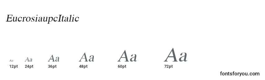 Размеры шрифта EucrosiaupcItalic