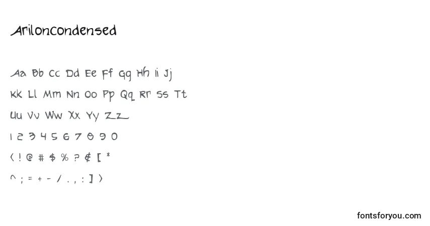 Шрифт ArilonCondensed – алфавит, цифры, специальные символы