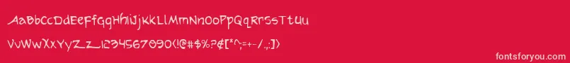 フォントArilonCondensed – 赤い背景にピンクのフォント