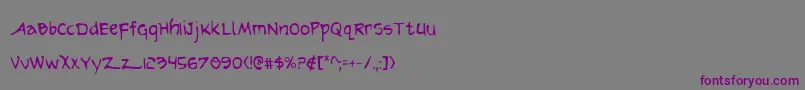 フォントArilonCondensed – 紫色のフォント、灰色の背景