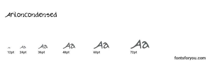 Размеры шрифта ArilonCondensed