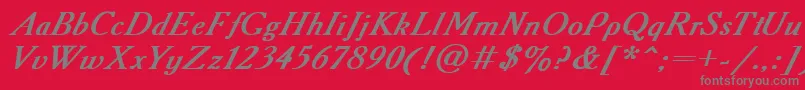 AcademyBoldItalic Font – Gray Fonts on Red Background