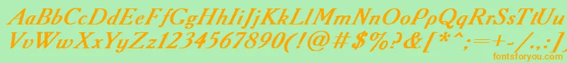 AcademyBoldItalic Font – Orange Fonts on Green Background