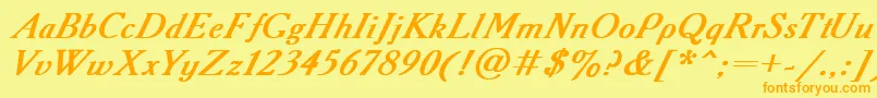 AcademyBoldItalic Font – Orange Fonts on Yellow Background