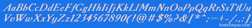 AcademyBoldItalic Font – Pink Fonts on Blue Background