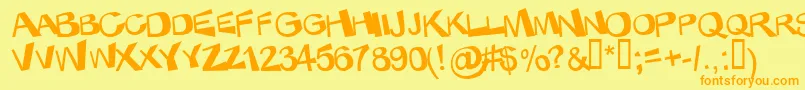 Kablam ffy Font – Orange Fonts on Yellow Background