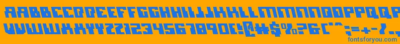 Micronianleft Font – Blue Fonts on Orange Background