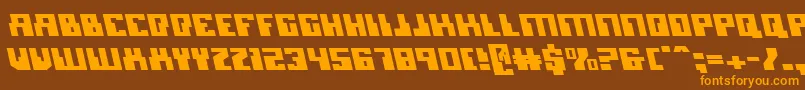 Micronianleft Font – Orange Fonts on Brown Background