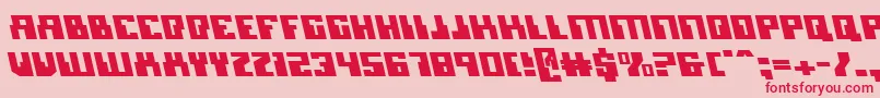 Micronianleft-Schriftart – Rote Schriften auf rosa Hintergrund