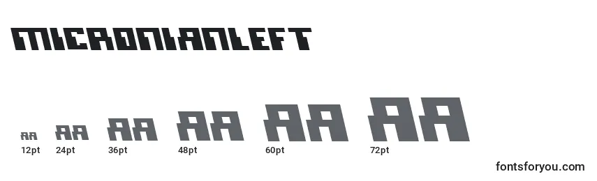 Размеры шрифта Micronianleft