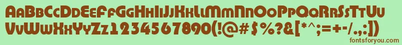 BighaustitulExtrabold Font – Brown Fonts on Green Background