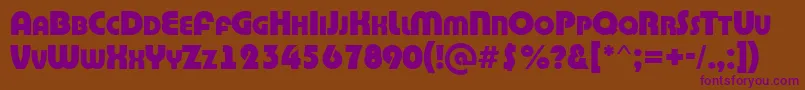 BighaustitulExtrabold Font – Purple Fonts on Brown Background