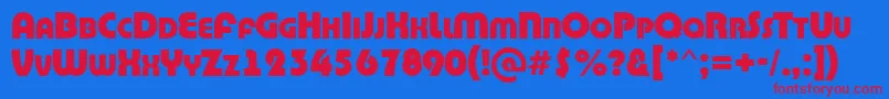 BighaustitulExtrabold Font – Red Fonts on Blue Background