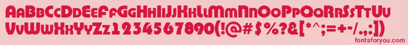 BighaustitulExtrabold-Schriftart – Rote Schriften auf rosa Hintergrund
