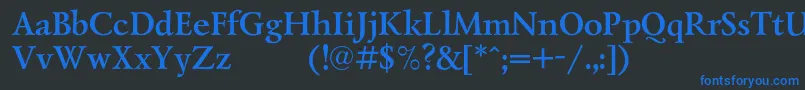 LazurskiexpodcBold-Schriftart – Blaue Schriften auf schwarzem Hintergrund
